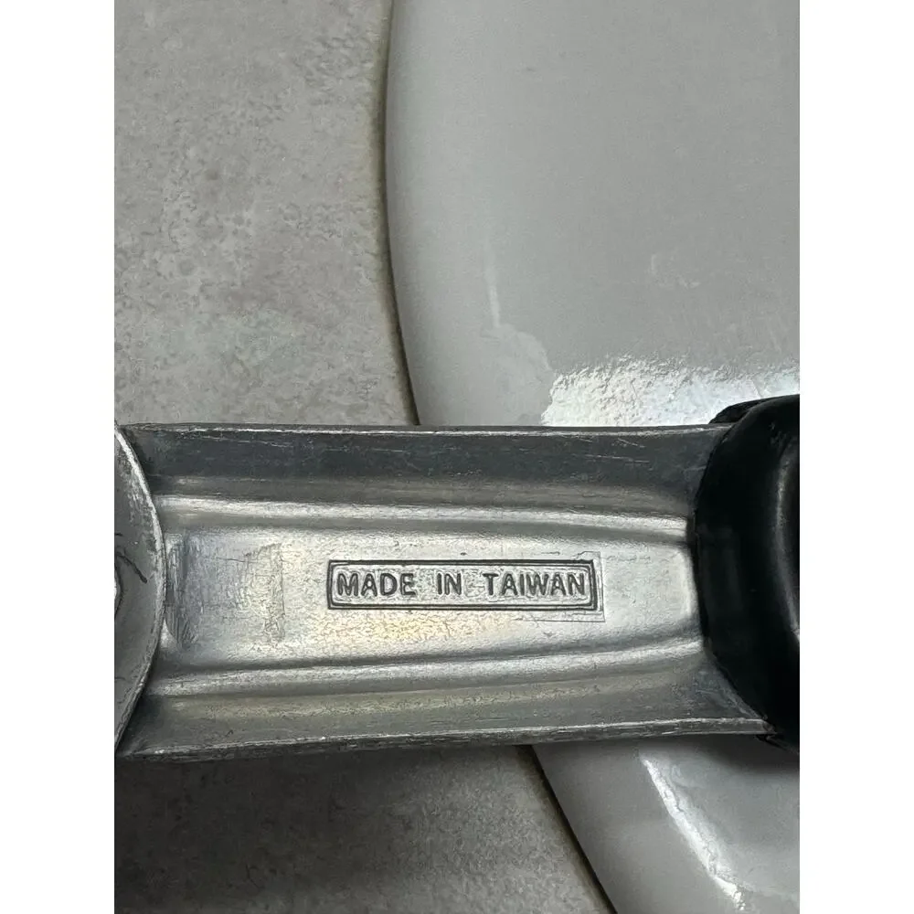 Vintage Pasta Scoop Black Handle Colander Mid Century Modern Aluminum Taiwan